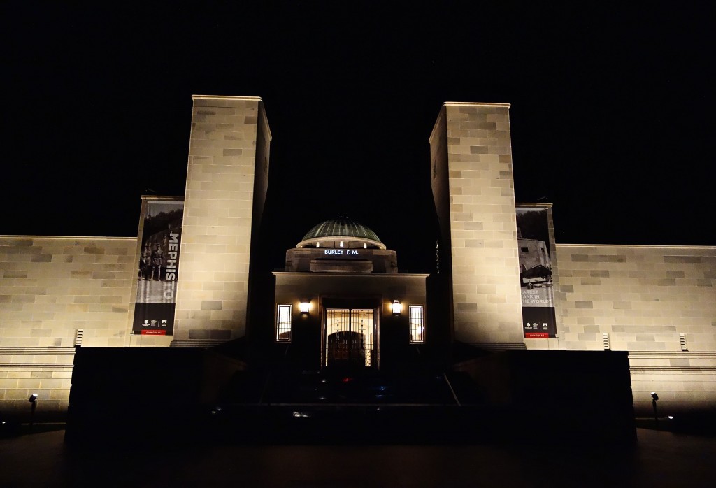 Frederick Miles Burley, name projected onto the Australian War Memorial, 8th September 2015