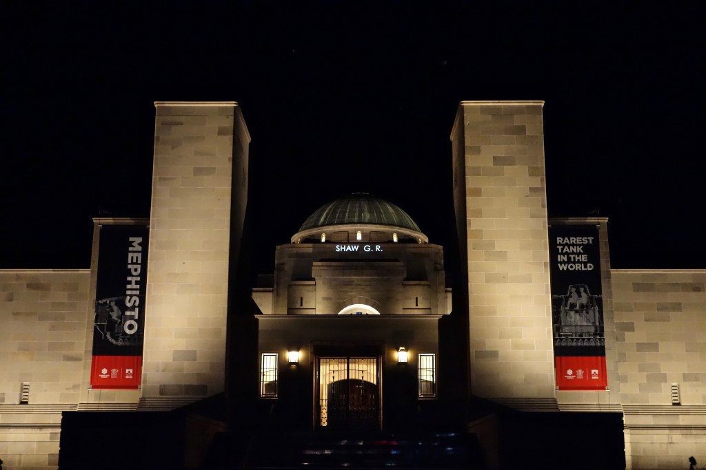 George Ronald Shaw, name projection, Australian War Memorial, 1st March 2016